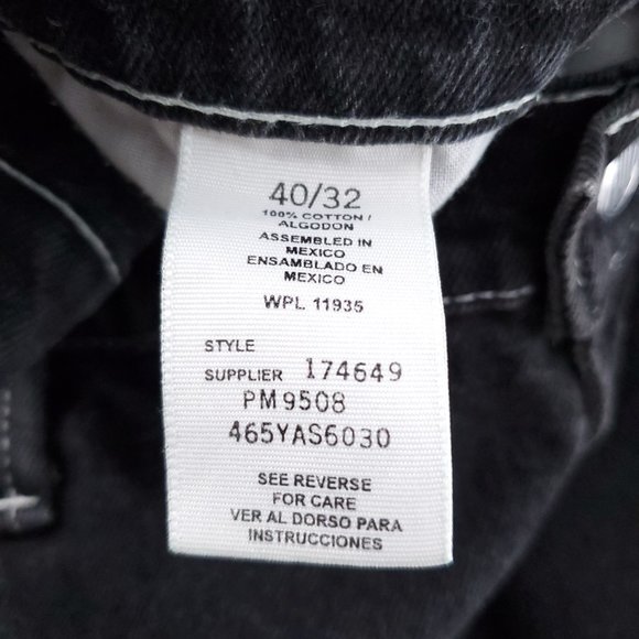 Vintage Zonz Men Wide Leg Jean 100% Cotton Skater Cut Off Black Size 35x25 - Picture 9 of 9